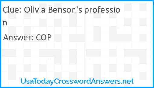 Olivia Benson's profession Answer