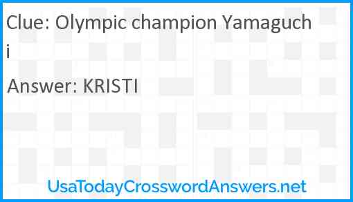 Olympic champion Yamaguchi Answer