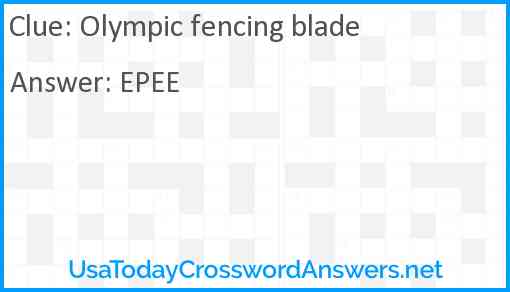 Olympic fencing blade Answer