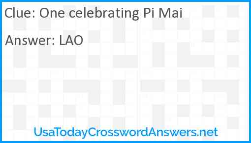 One celebrating Pi Mai Answer