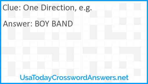 One Direction, e.g. Answer