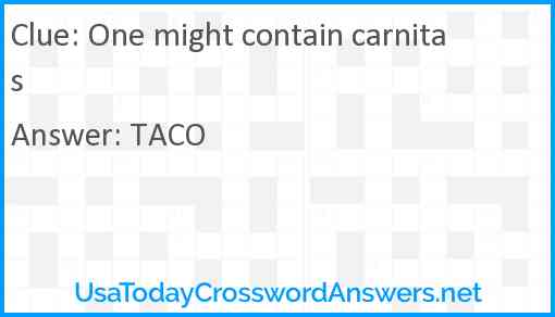 One might contain carnitas Answer