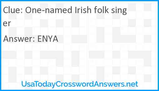 One-named Irish folk singer Answer