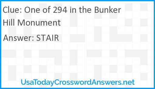 One of 294 in the Bunker Hill Monument Answer