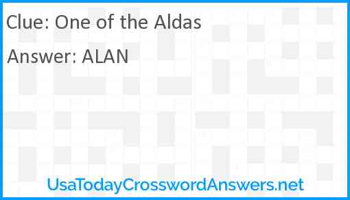 One of the Aldas Answer