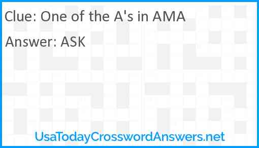 One of the A's in AMA Answer