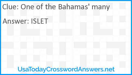 One of the Bahamas' many Answer