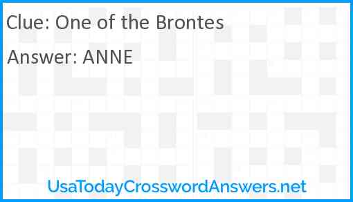 One of the Brontes Answer