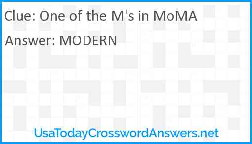 One of the M's in MoMA Answer