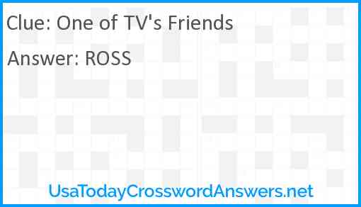 One of TV's Friends Answer