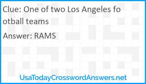 One of two Los Angeles football teams Answer