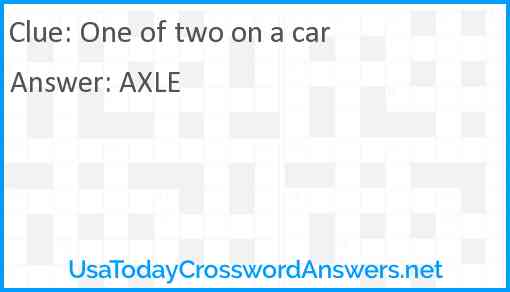 One of two on a car Answer