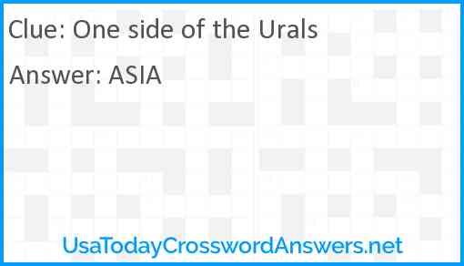 One side of the Urals Answer
