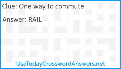 One way to commute Answer
