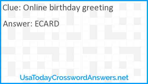 Online birthday greeting Answer