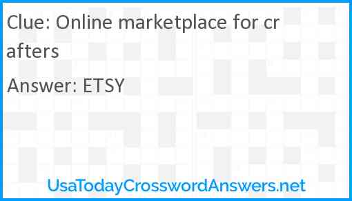 Online marketplace for crafters Answer
