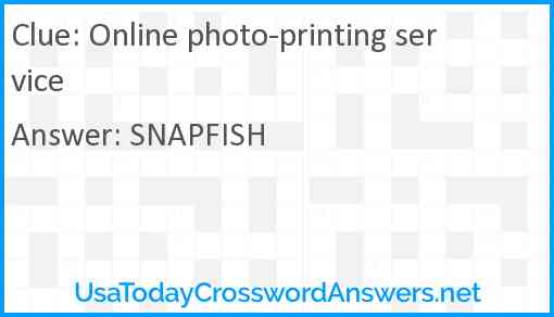 Online photo-printing service Answer