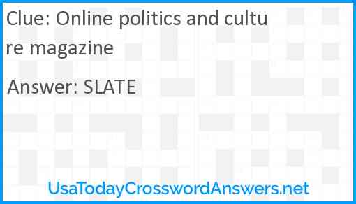 Online politics and culture magazine Answer