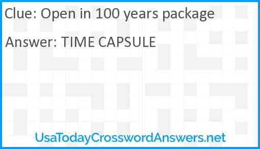Open in 100 years package Answer