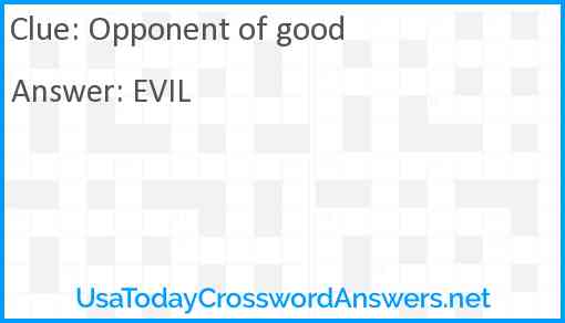 Opponent of good Answer