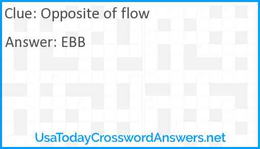 Opposite of flow Answer