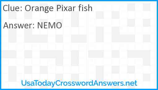 Orange Pixar fish Answer