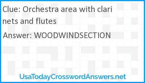 Orchestra area with clarinets and flutes Answer