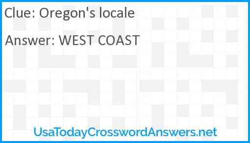 Oregon's locale Answer