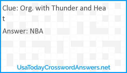 Org. with Thunder and Heat Answer
