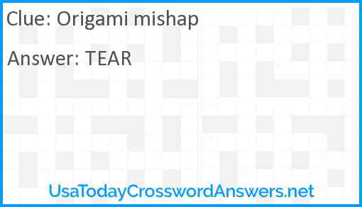 Origami mishap Answer