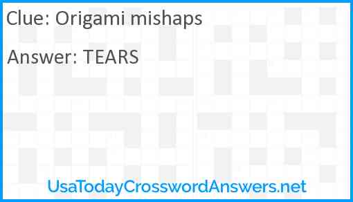 Origami mishaps Answer