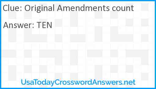 Original Amendments count Answer