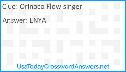 Orinoco Flow singer Answer