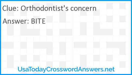 Orthodontist's concern Answer