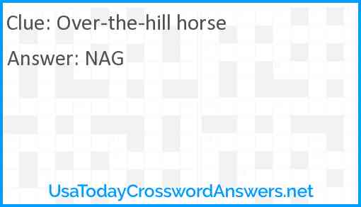 Over-the-hill horse Answer