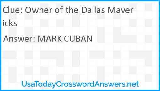 Owner of the Dallas Mavericks Answer