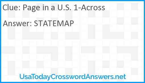 Page in a U.S. 1-Across Answer