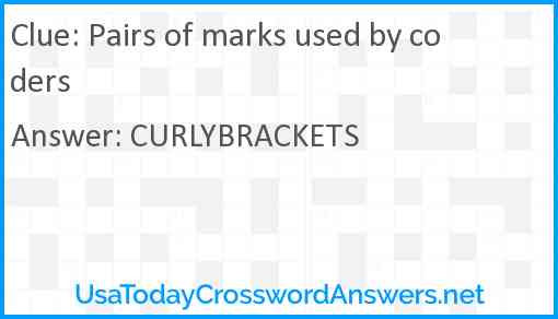 Pairs of marks used by coders Answer