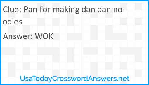 Pan for making dan dan noodles Answer