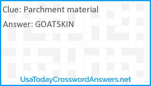 Parchment material Answer