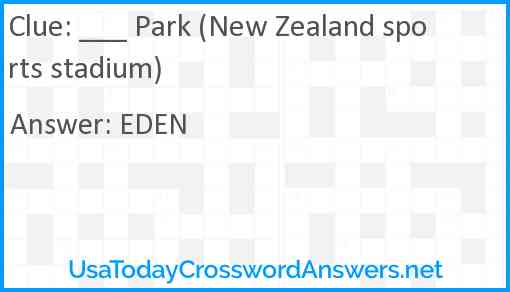 ___ Park (New Zealand sports stadium) Answer