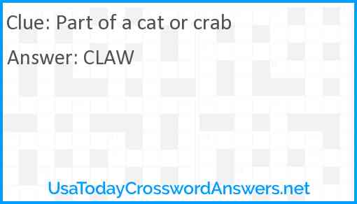 Part of a cat or crab Answer
