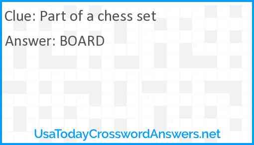 Part of a chess set Answer