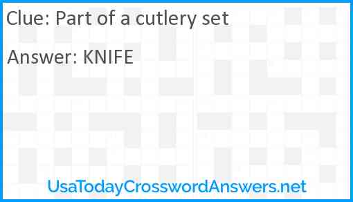 Part of a cutlery set Answer