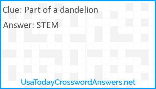 Part of a dandelion Answer