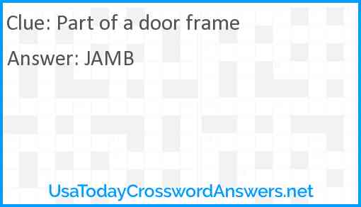 Part of a door frame Answer