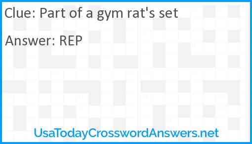 Part of a gym rat's set Answer