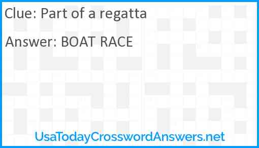 Part of a regatta Answer