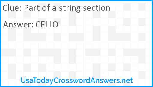 Part of a string section Answer