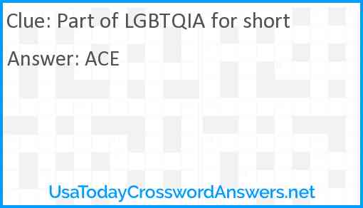 Part of LGBTQIA for short Answer